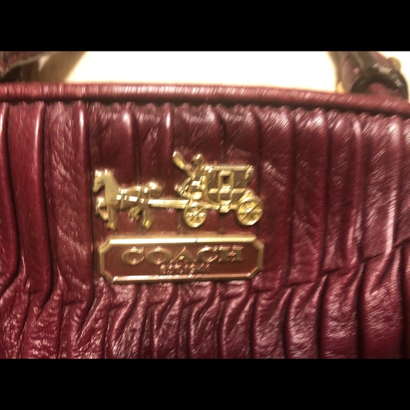🎉🌴 COACH SOPHIA MADISON GATHERED LEATHER SHOULDER HANDBAG 👜 🎊 - Picture 5 of 12